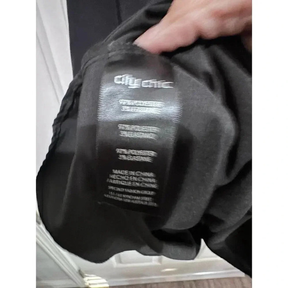 NWT City Chic Black Short Sleeve V-Neck Front Zipper Midi Dress Size XL - Picture 5 of 7